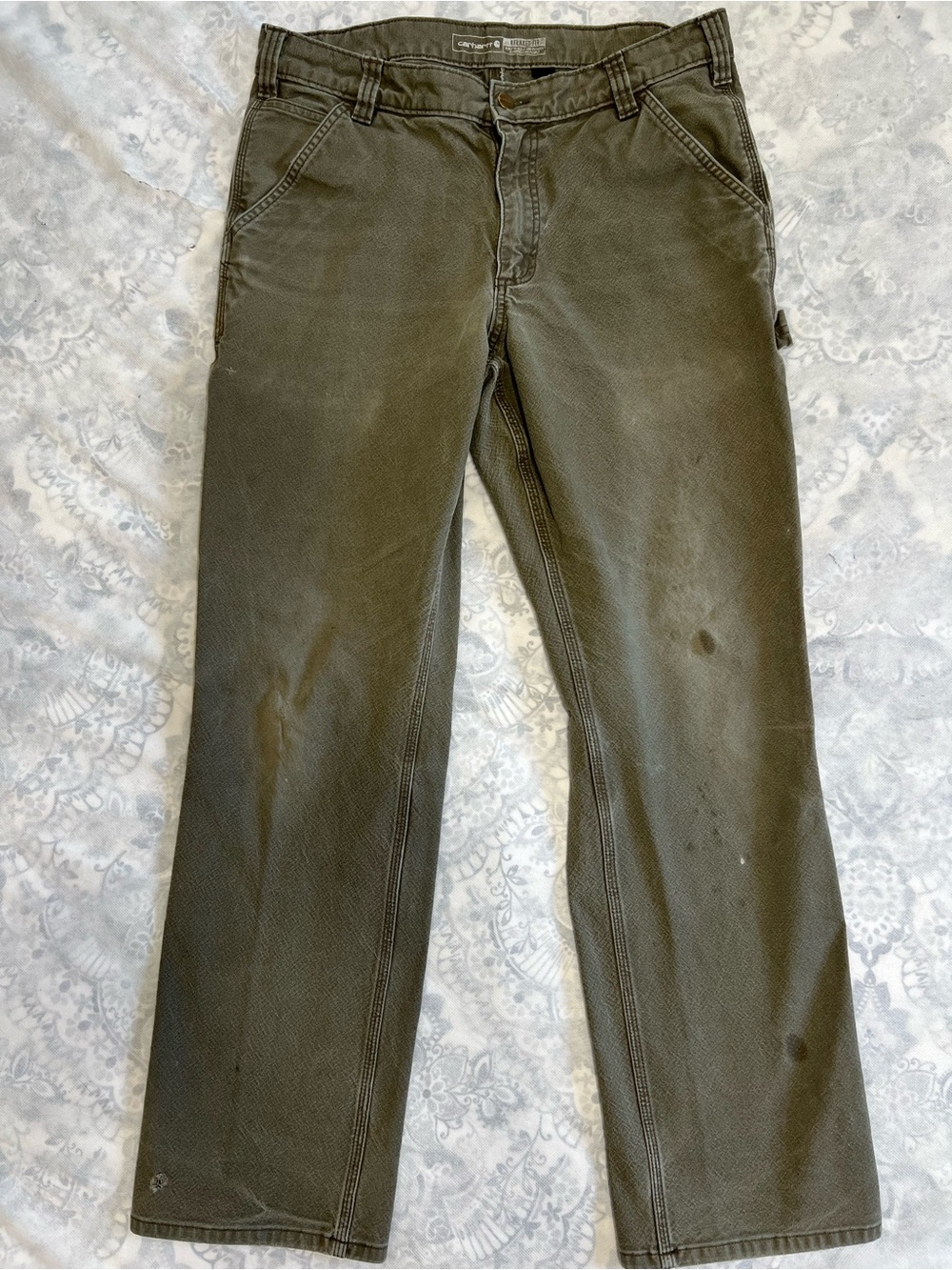 Carhartt Rugged Thrashed Flex Relaxed Duck Utility Work Grudge Pants Men 34x34